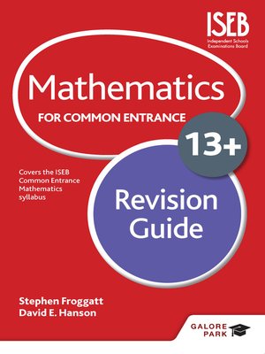 cover image of Mathematics for Common Entrance 13+ Revision Guide